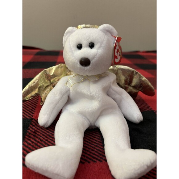 2000 Ty Halo II the Bear 6th Gen Hang Tag 4269 Beanie Baby 8.5" Angel Plush Toy - Picture 1 of 7